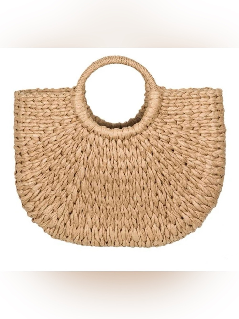 Haute Hippie tote bag made of woven raffia straw with circular double handles - Picture 1 of 10